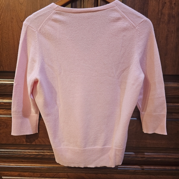 Ann Taylor Blush V-Neck Sweater with Bow Detail - Picture 3 of 3